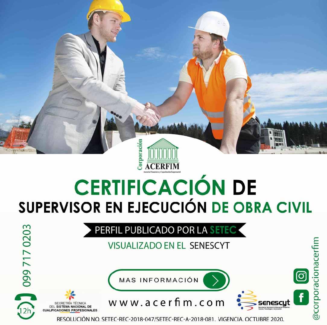 Supervision de ejecucion de obra civil